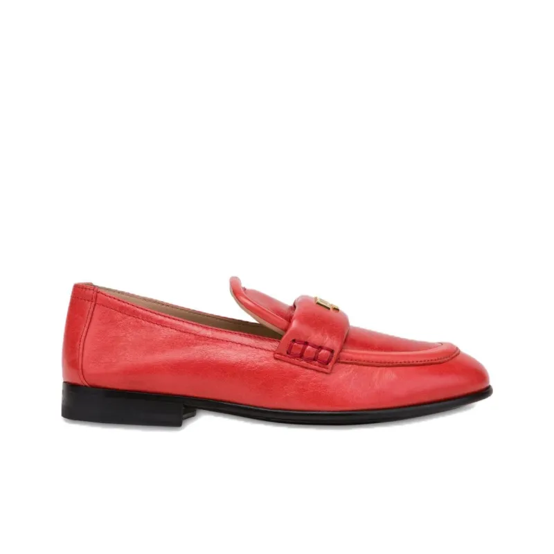 MOSCHINO Logo-stamp Leather Loafers-1