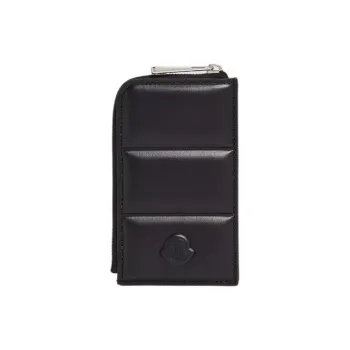 Moncler Leather Wallets Card Holders Men's Black