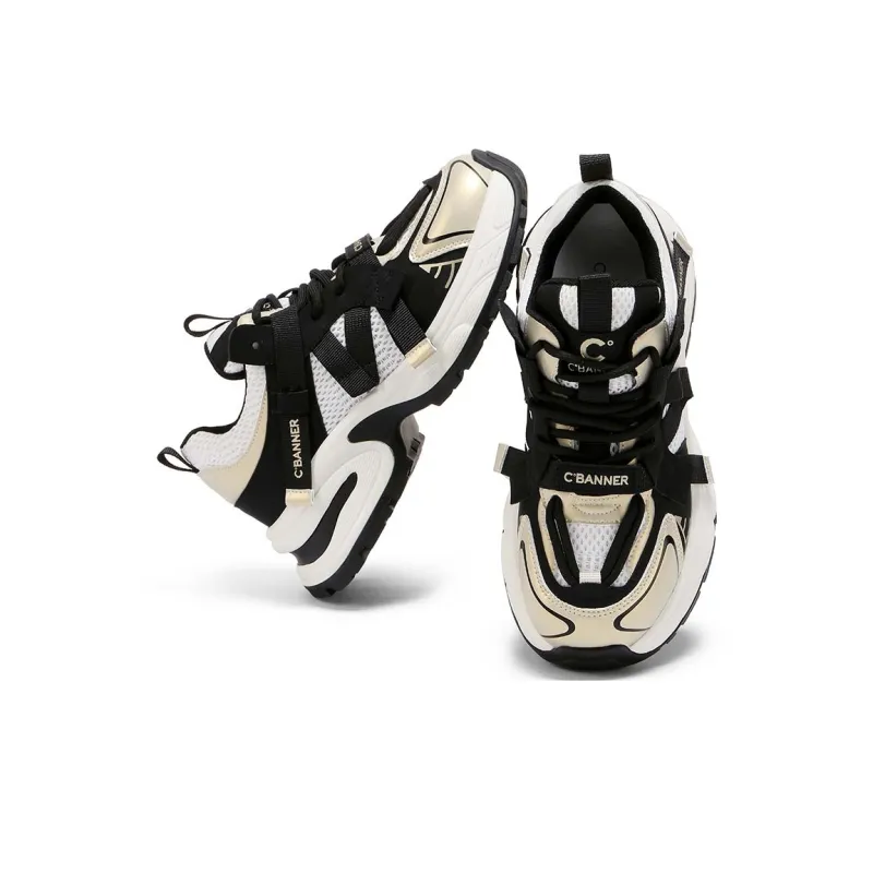 C°BANNER Chunky Sneakers Women's Low Top Gold-3