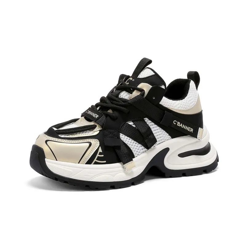 C°BANNER Chunky Sneakers Women's Low Top Gold-1