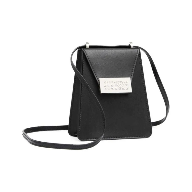 MM6 Maison Margiela Calfskin Shoulder Bag, Crossbody Bag Mini Women's Black-1
