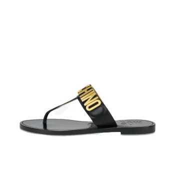 MOSCHINO Logo-plaque Flat Sandals