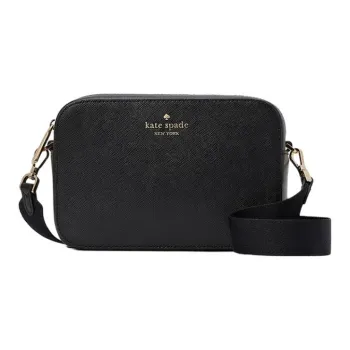 Kate Spade Saffiano Leather Camera Bag, Portable Crossbody Bag, Shoulder Bag Women's Black