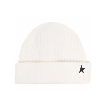 Golden Goose Star Patch Ribbed Beanie