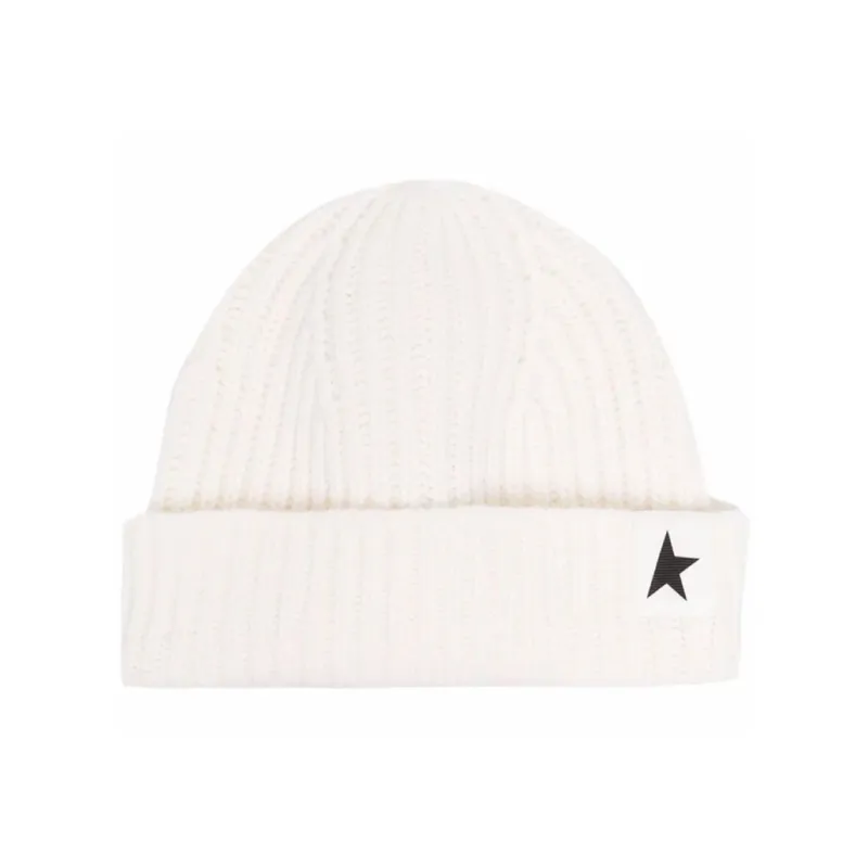 Golden Goose Star Patch Ribbed Beanie-0