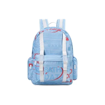 8atheist Polyester Backpack Multi-Compartment Backpack Regular Unisex Haze Blue