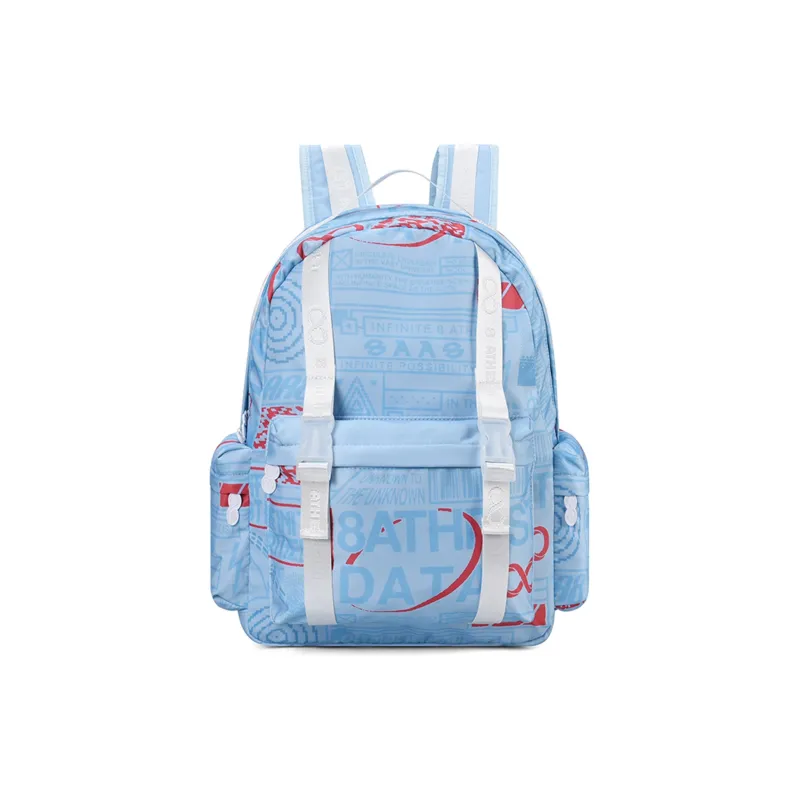 8atheist Polyester Backpack Multi Compartment Backpack Regular Unisex Haze Blue-0