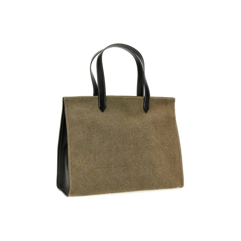 BALMAIN B ARMY Cotton Tote Bag Shopping Bag Shoulder Bag Crossbody Bag Handbag Women's Green-1