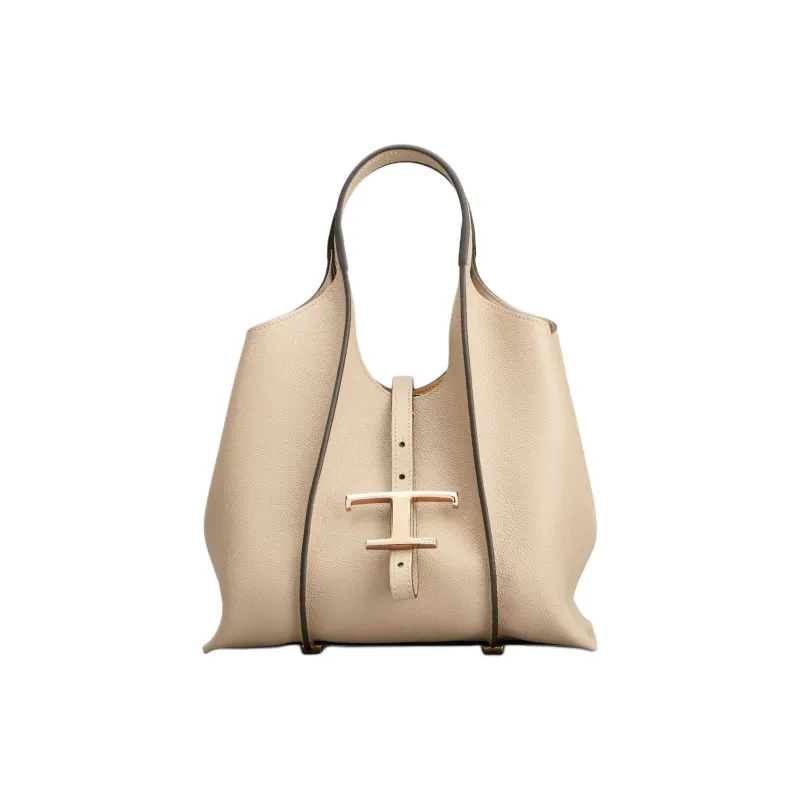 TOD'S Leather Tote Bag, Shopping Bag, Shoulder Bag, Crossbody Bag, Handbag Mini Women's Beige-0