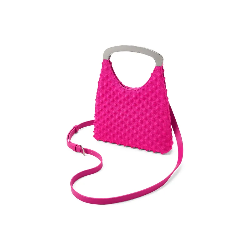 CHARLES&KEITH X Chet Lo Collection Fabric Small Ck Shoulder Bag, Handbag Trumpets Women's Noir Black/Fuchsia-2