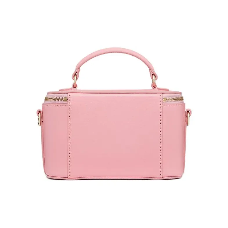 Valentino Locò Calfskin Box Bag Shoulder Bag Crossbody Bag Handbag Mini Women's Cream Pink-3