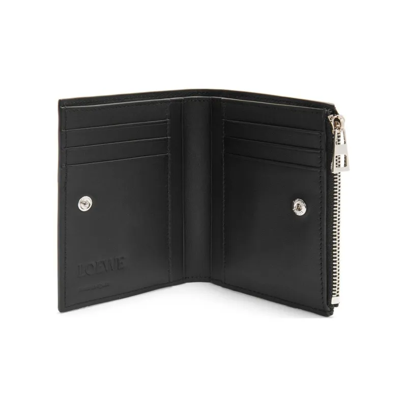 LOEWE Bright Calfskin Wallet Men's Black & Dark Marine Blue-3