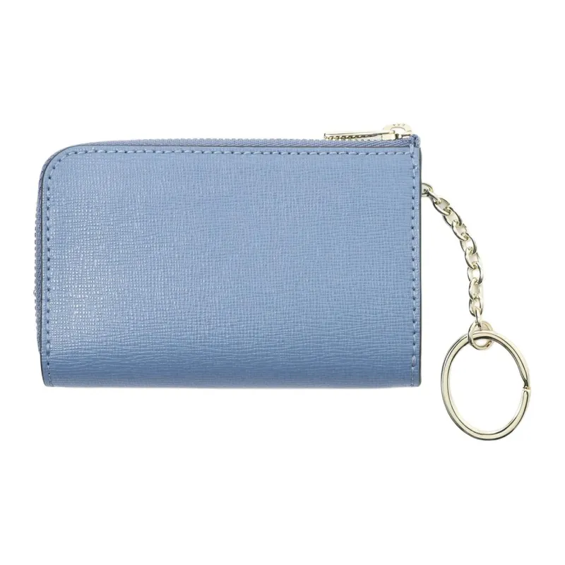 Furla Babylon Embossed Leather Key Pouch Women's Blue-2