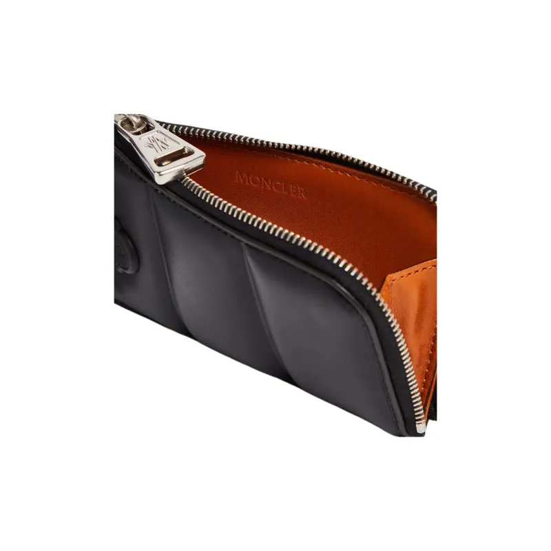 Moncler Leather Wallets Card Holders Men's Black-3