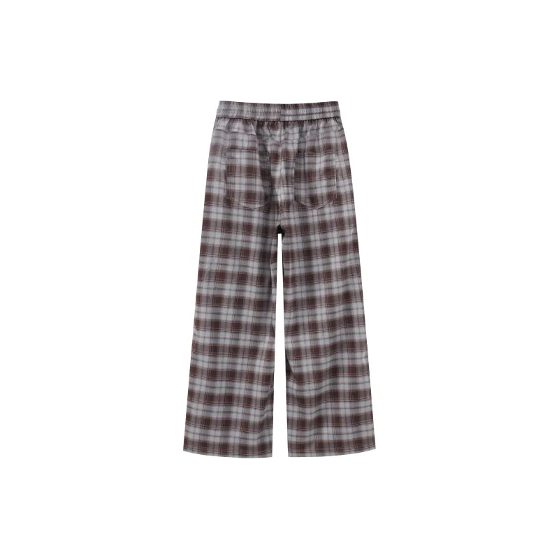 FPMZ Casual Pants Women's Blue Brown Plaid-1