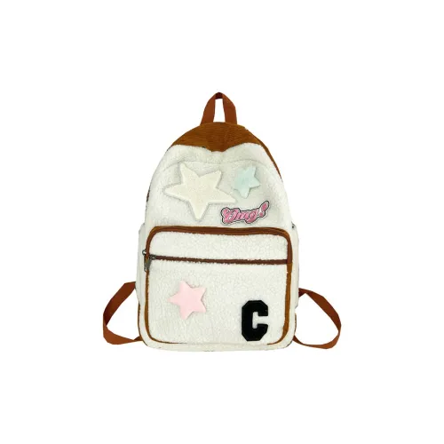 Chi Leopard Backpacks Off White Brown Multicolor