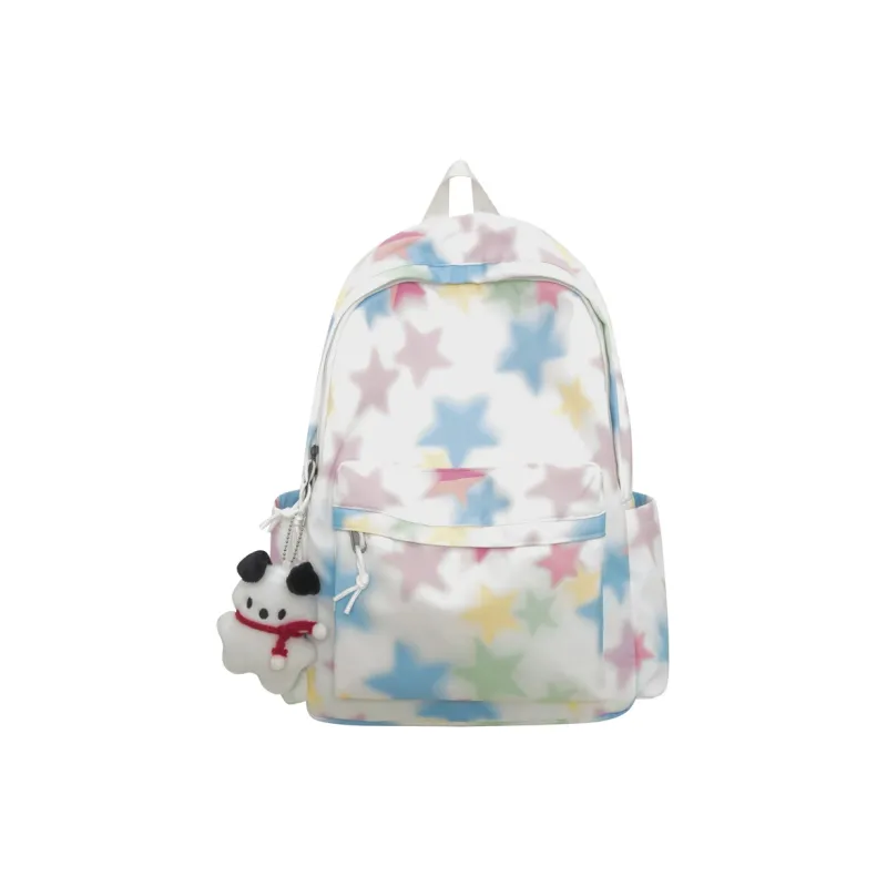 TANGCOOL Nylon Backpack Medium Size Unisex Black/Green/Pink/Purple/White-11