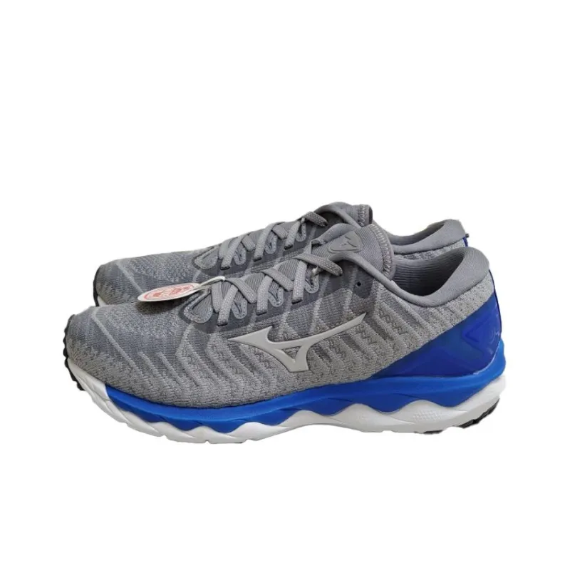 Mizuno Wave Sky Waveknit 4 Sw Cushioned Slip-Resistant Low-Top Running Shoes Men's Gray Blue-2