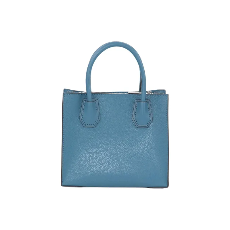 MICHAEL KORS Mercer Leather Tote Bag, Shopping Bag, Shoulder Bag, Crossbody Bag, Handbag Medium Size Women's Blue Green-2