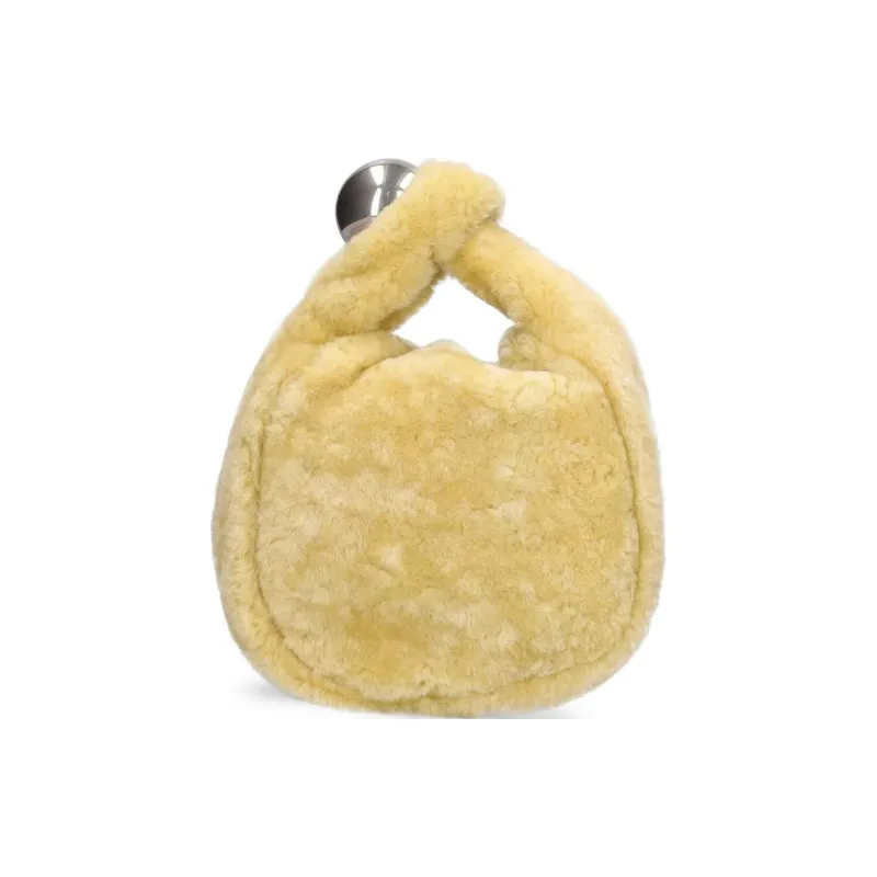JIL SANDER Sheared Wool Clutch Small Size Women's Yellow-2