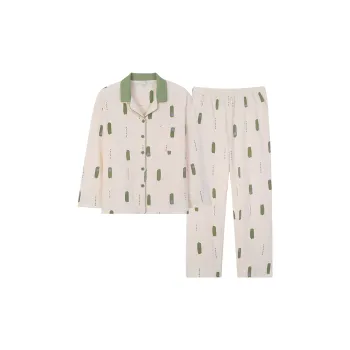 Sha Qian Pajama Set Spring And Fall Season Women's Champagne