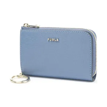 Furla Babylon Embossed Leather Key Pouch Women's Blue