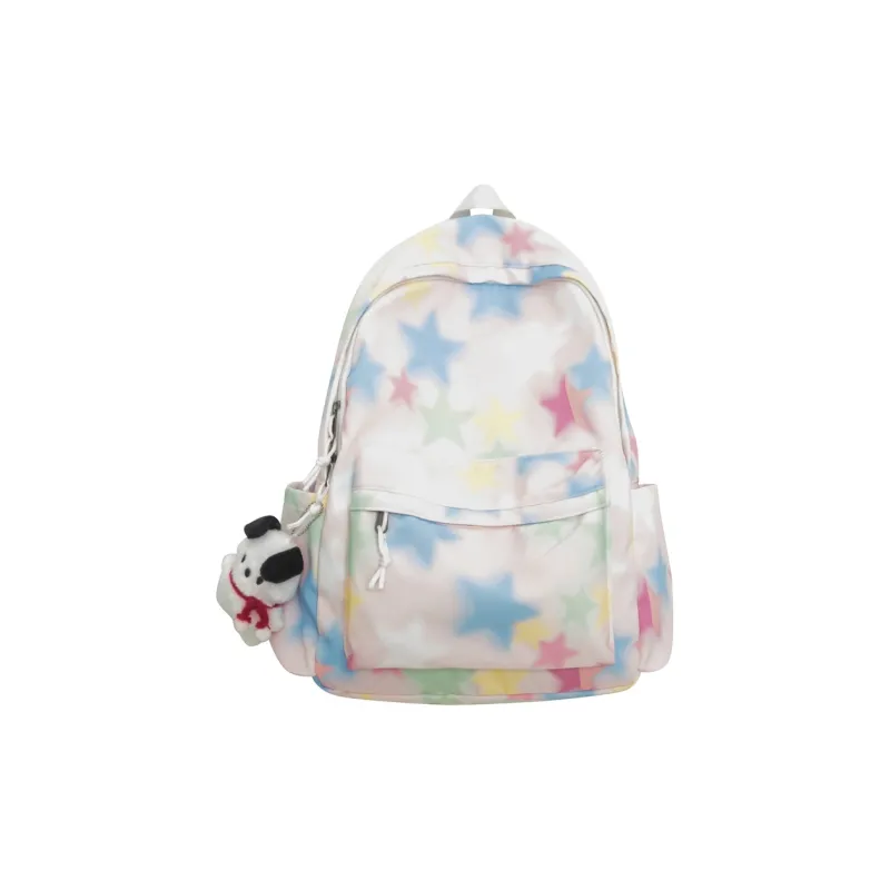 TANGCOOL Nylon Backpack Medium Size Unisex Black/Green/Pink/Purple/White-2