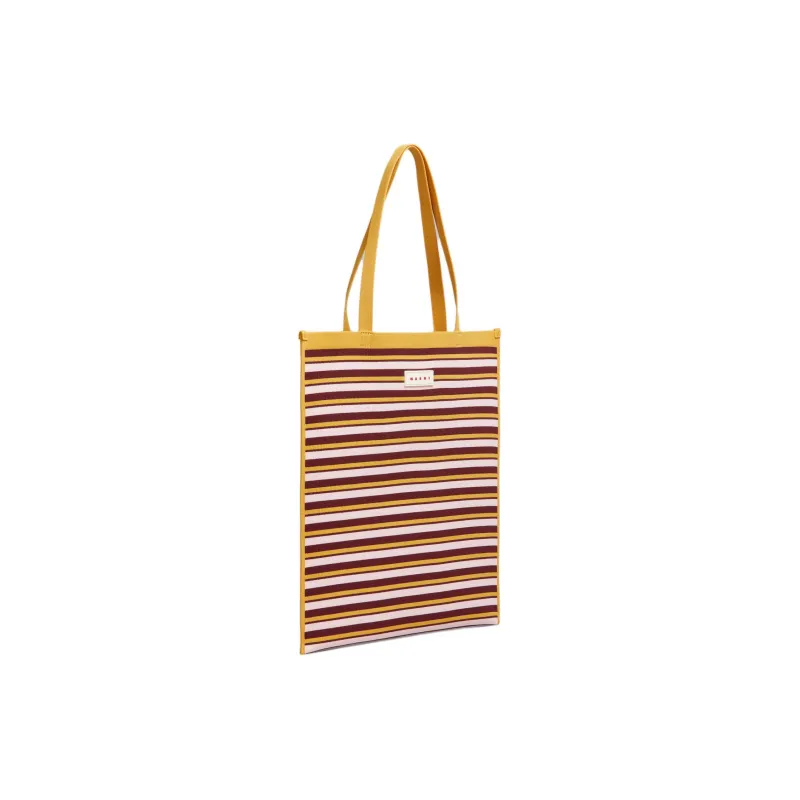 MARNI Striped Logo Patch Tote Bag-1