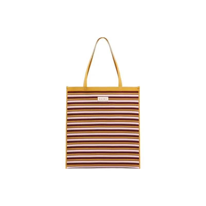 MARNI Striped Logo Patch Tote Bag-0
