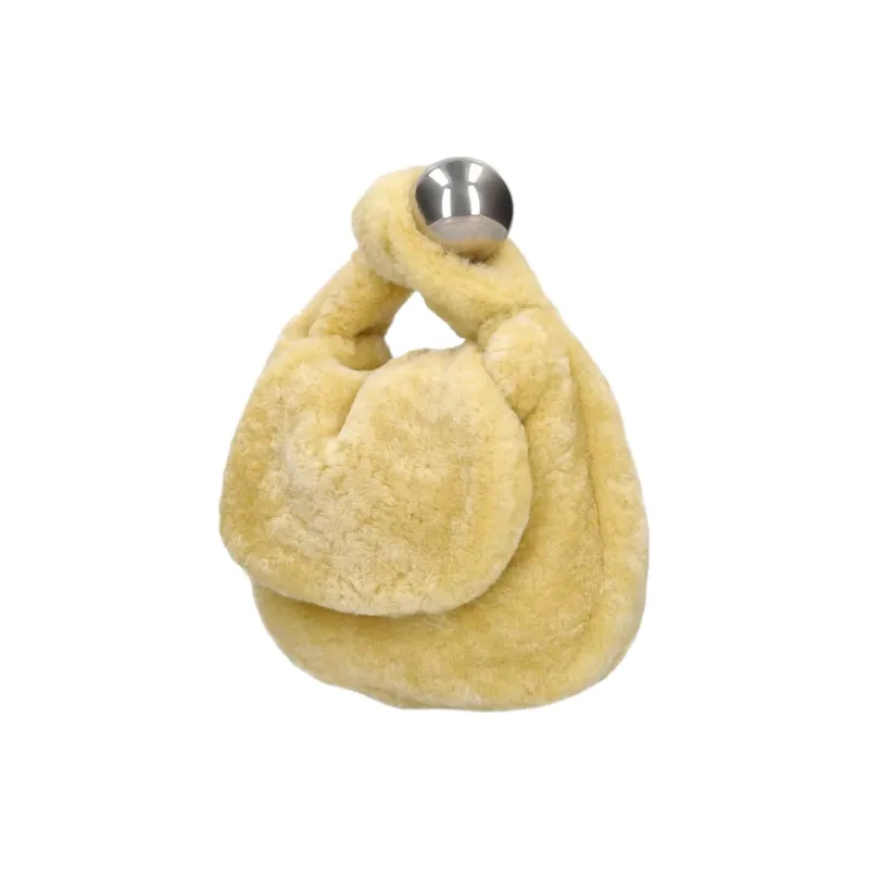 JIL SANDER Sheared Wool Clutch Small Size Women's Yellow-1