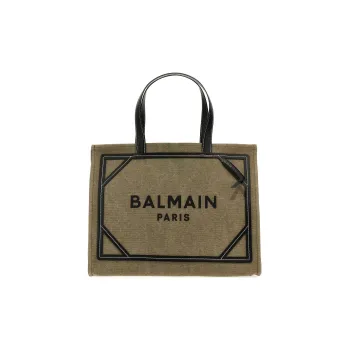 BALMAIN B ARMY Cotton Tote Bag Shopping Bag Shoulder Bag Crossbody Bag Handbag Women's Green