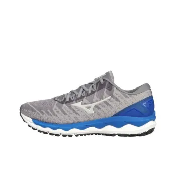 Mizuno Wave Sky Waveknit 4 Sw Cushioned Slip-Resistant Low-Top Running Shoes Men's Gray Blue