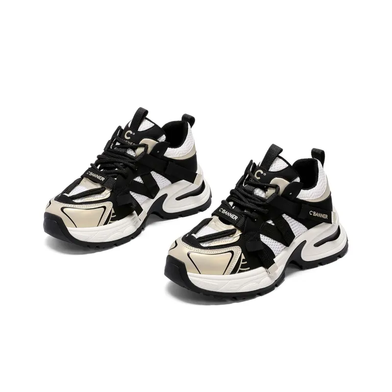C°BANNER Chunky Sneakers Women's Low Top Gold-2
