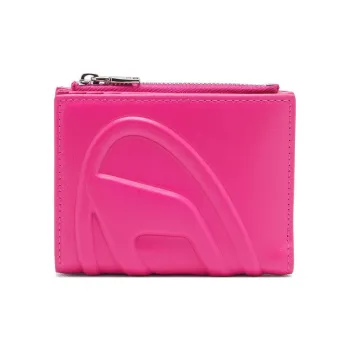 DIESEL Cow Leather Wallet Small Size Women's Bright Pink