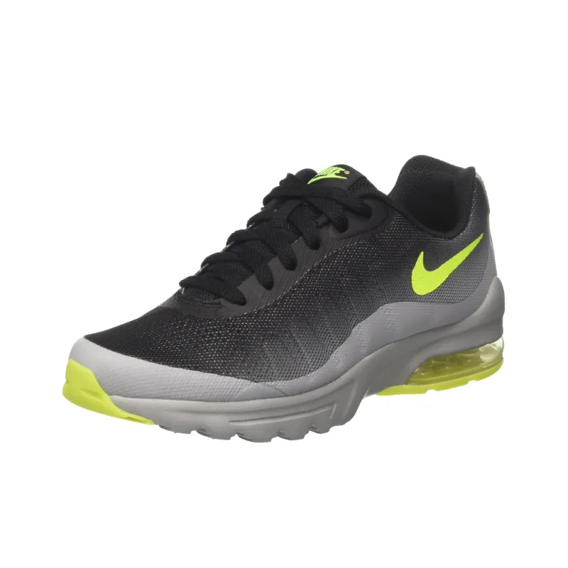 Nike Air Max Invigor Abrasion Resistant Low Top Running Shoes GS Black Yellow-1