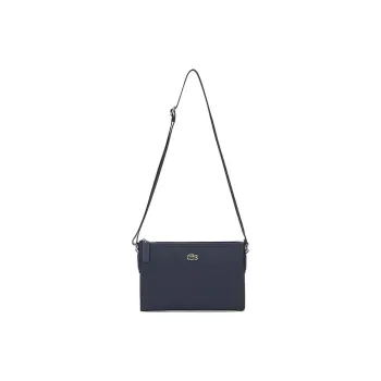 LACOSTE PVC Envelope Bag, Shoulder Bag, Crossbody Bag Trumpets Women's Navy Blue