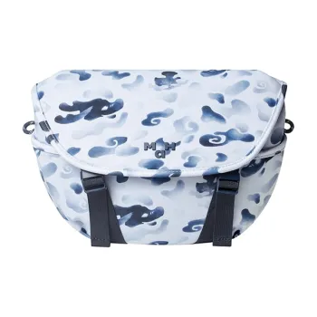 MAH Polyester Crossbody Bag, Fanny Pack Medium Size Unisex Blue