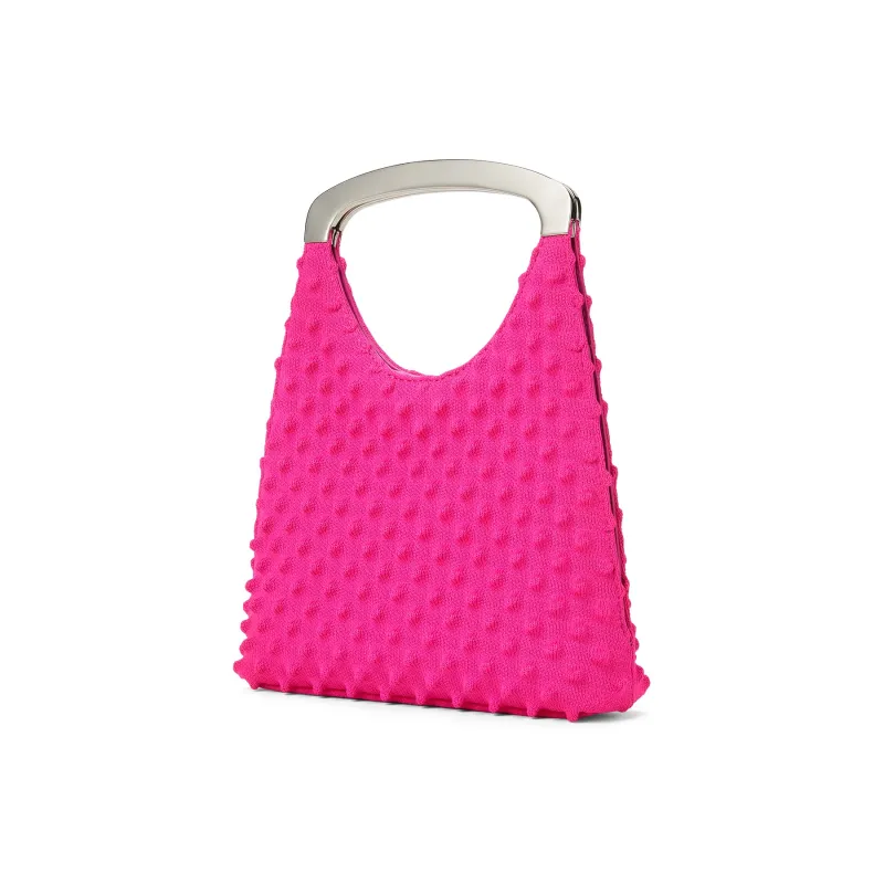 CHARLES&KEITH X Chet Lo Collection Fabric Small Ck Shoulder Bag, Handbag Trumpets Women's Noir Black/Fuchsia-1