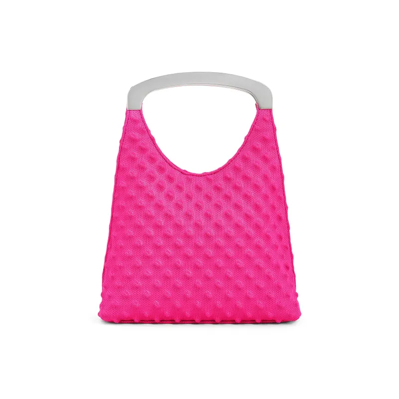 CHARLES&KEITH X Chet Lo Collection Fabric Small Ck Shoulder Bag, Handbag Trumpets Women's Noir Black/Fuchsia-0