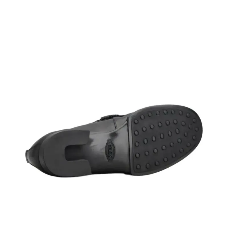 TOD'S Logo-plaque Leather Loafers-4