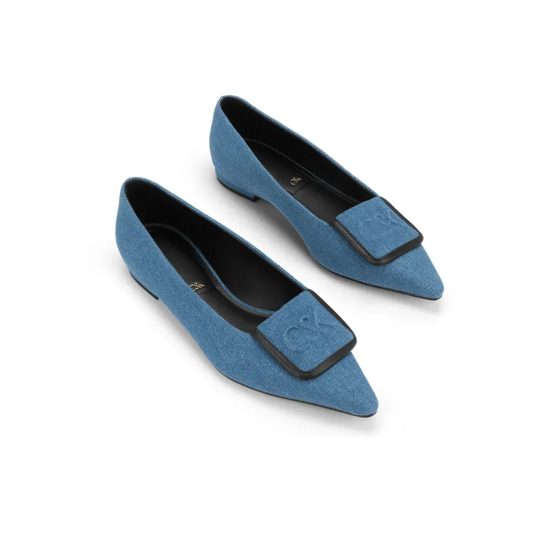 CHARLES&KEITH Small Ck Women's Casual Shoes 1.6cm Women's Blue/White-2