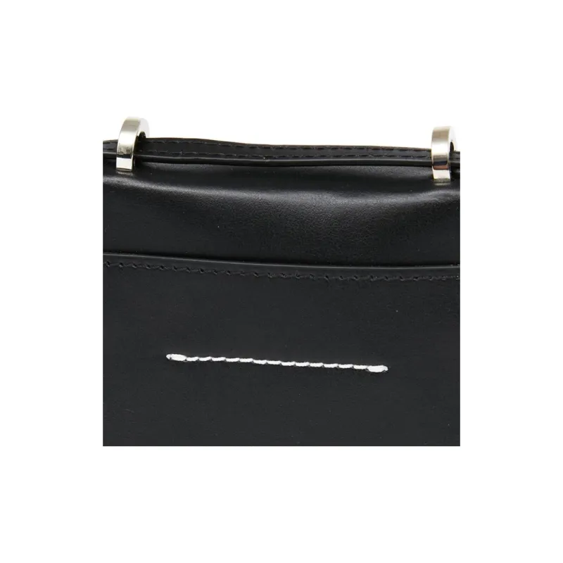MM6 Maison Margiela Calfskin Shoulder Bag, Crossbody Bag Mini Women's Black-4
