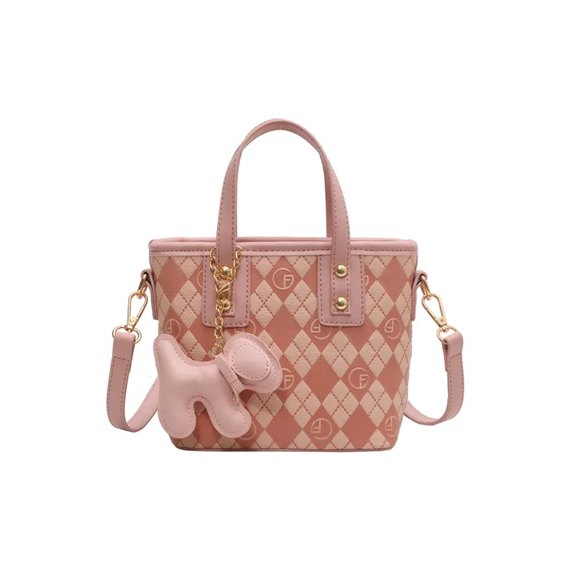 UNITE STAR PU Bucket Bag, Crossbody One Shoulder Handbag Women's Peacock Blue/Pink/Khaki-4