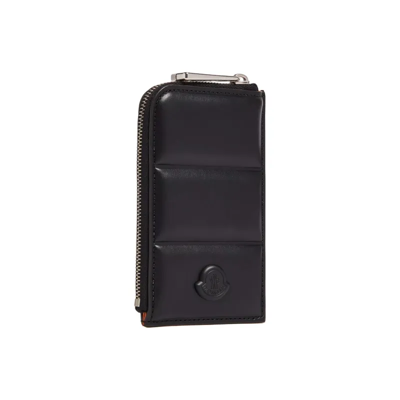 Moncler Leather Wallets Card Holders Men's Black-2