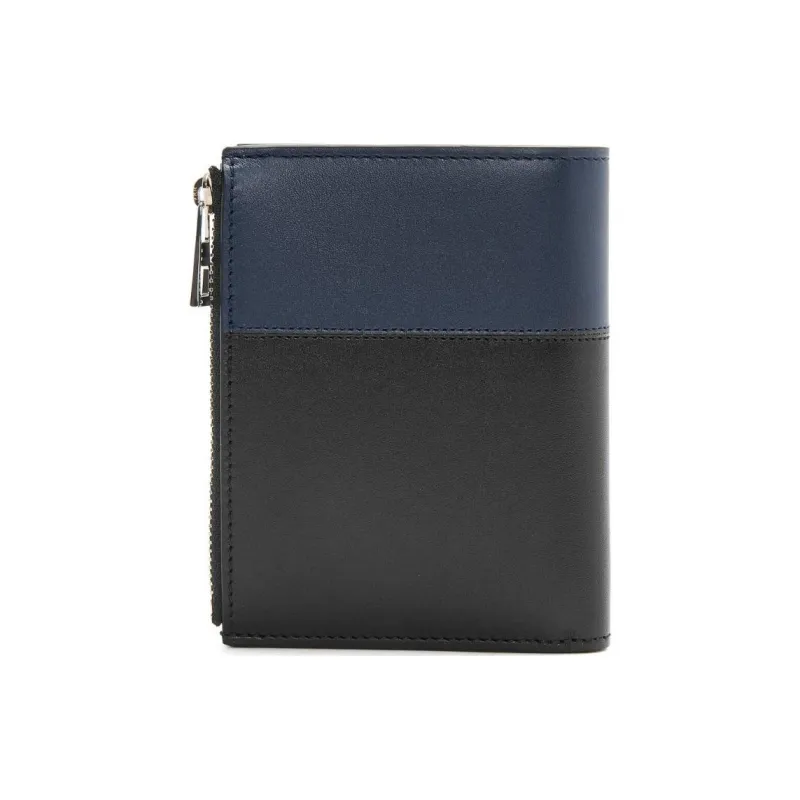 LOEWE Bright Calfskin Wallet Men's Black & Dark Marine Blue-1