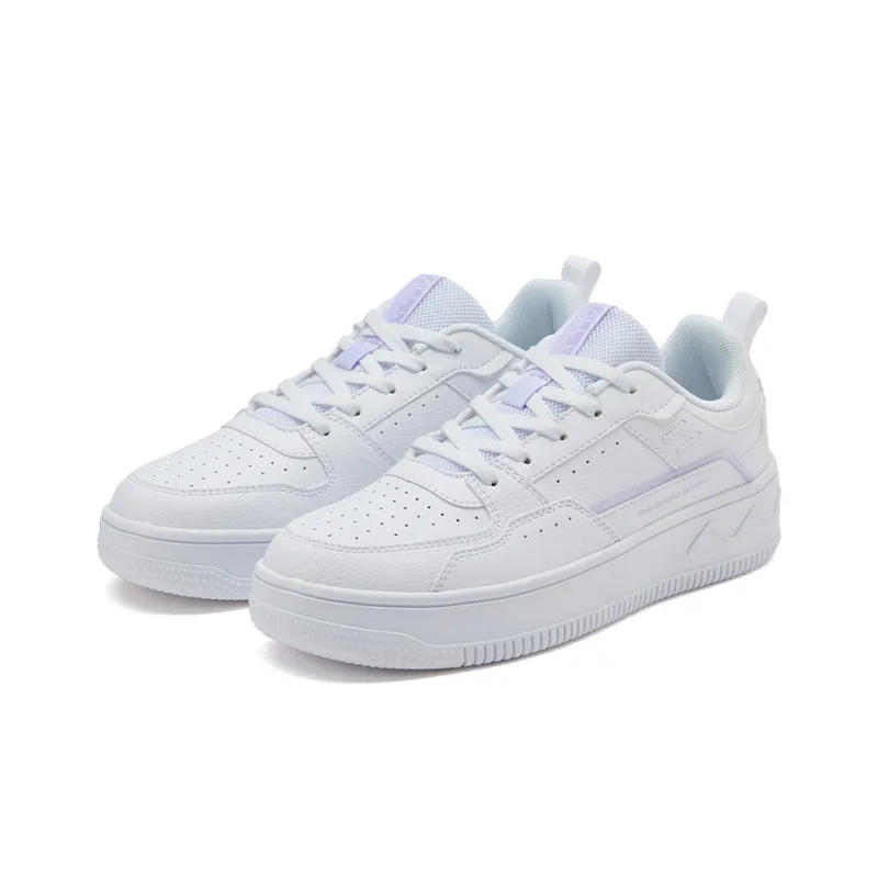 361° Slip-Resistant Coverage Low-Top Skateboard Shoes Women's White Purple-2