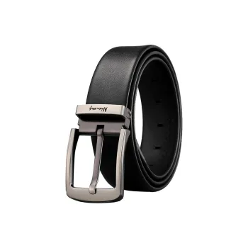 NIUMJ Soft, High Quality Top Grain Cow Leather Pin Buckle Leather Belts Men's Width 3.8cm