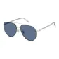 Silver White Frame with Blue Gray Polarized Lens