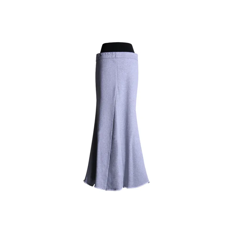 Wen Shan Casual Long Skirt Women's Heather Gray-1