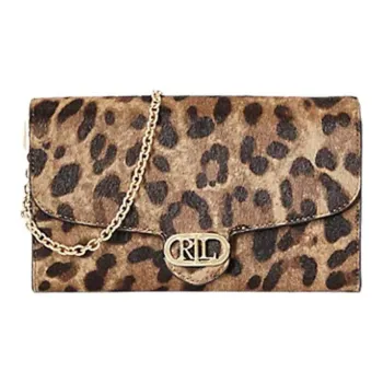 Polo Ralph Lauren Calfskin Shoulder Bag Crossbody Bag Medium Size Women's Brown